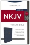 NKJV Comfort Print Thinline Bible, Leathersoft Navy